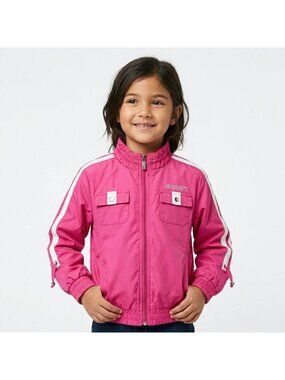 Snoopy Club Kids Girls Hot Pink Track Varsity Jacket Size 120cm/ 7 Years